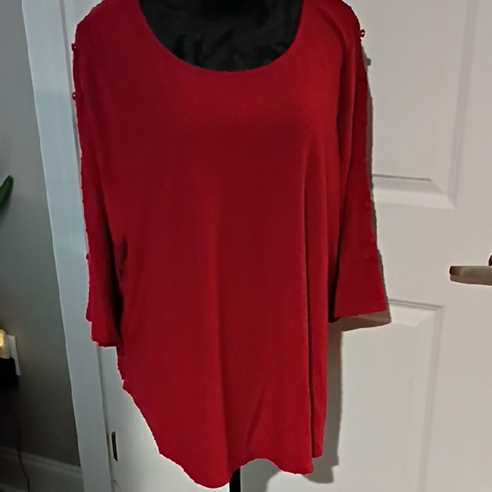 Rose & Olive Vibrant Red Blouse